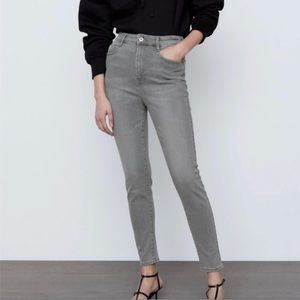 Zara trafaluc denim makers gray skinny jeans